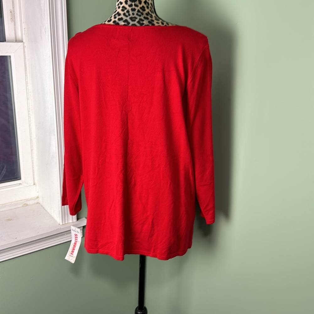 NWT Ruby Rd. Red sweater 1X - Picture 4 of 7